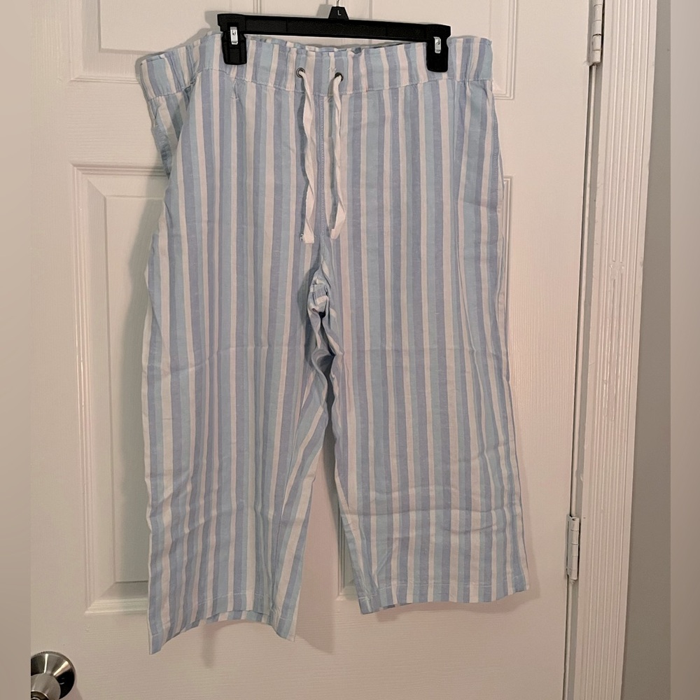 Dash. Linin blend capri wide leg pants